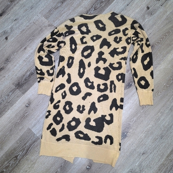 Leopard long cheetah cardigan sweater - Picture 2 of 8